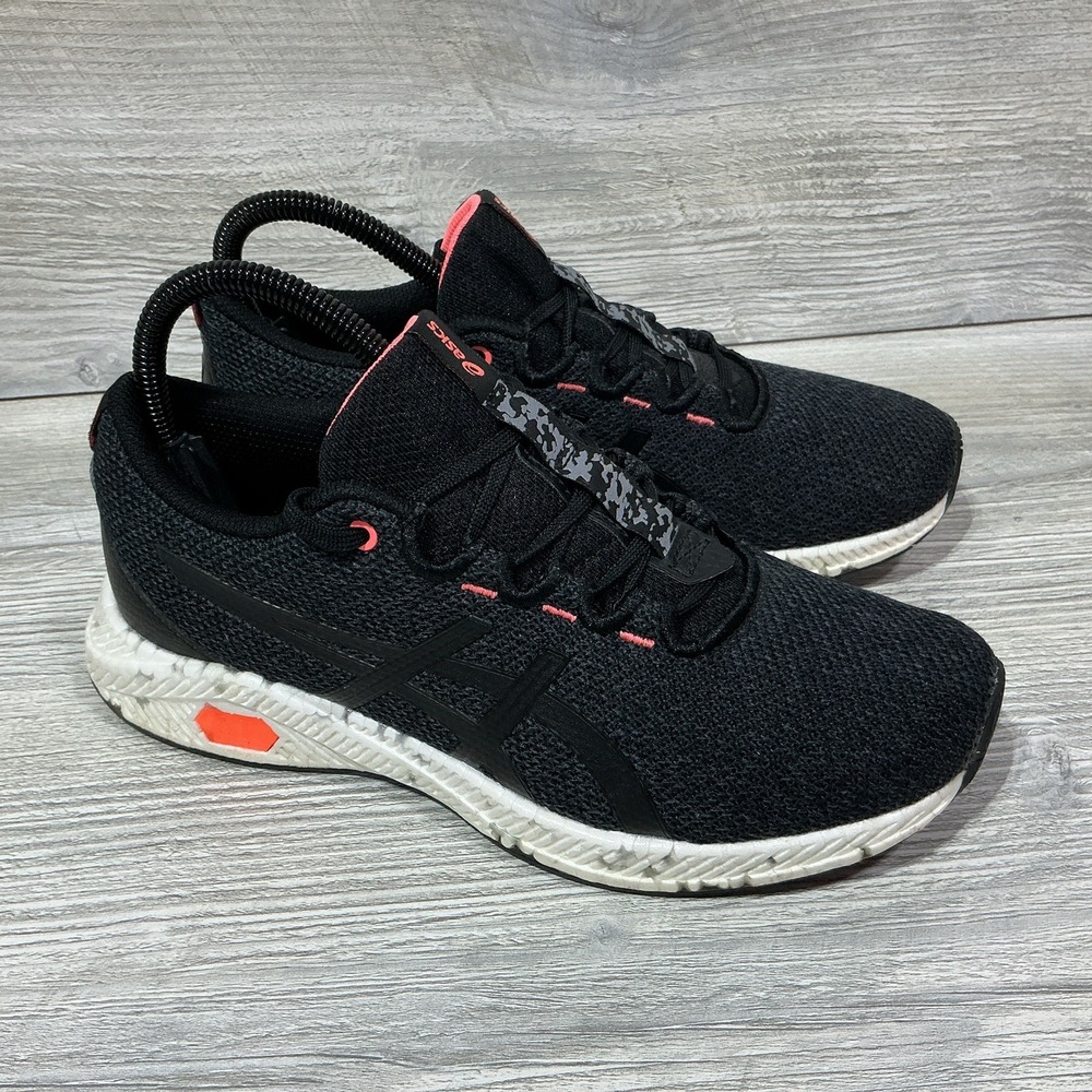 Asics Womens HyperGel-Yu Black Orange White Running Sneakers 1022A056 Size 7 US